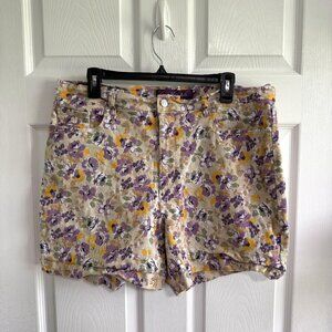 Gloria Vanderbilt Women's Amanda Shorts Floral Print Size 18